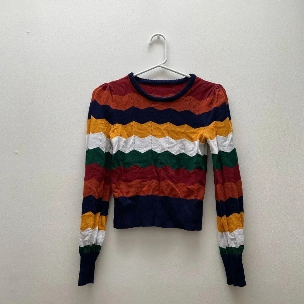 Vintage - Colorful Missoni Style Chevron Pattern Long Sleeve - Picture 4 of 4